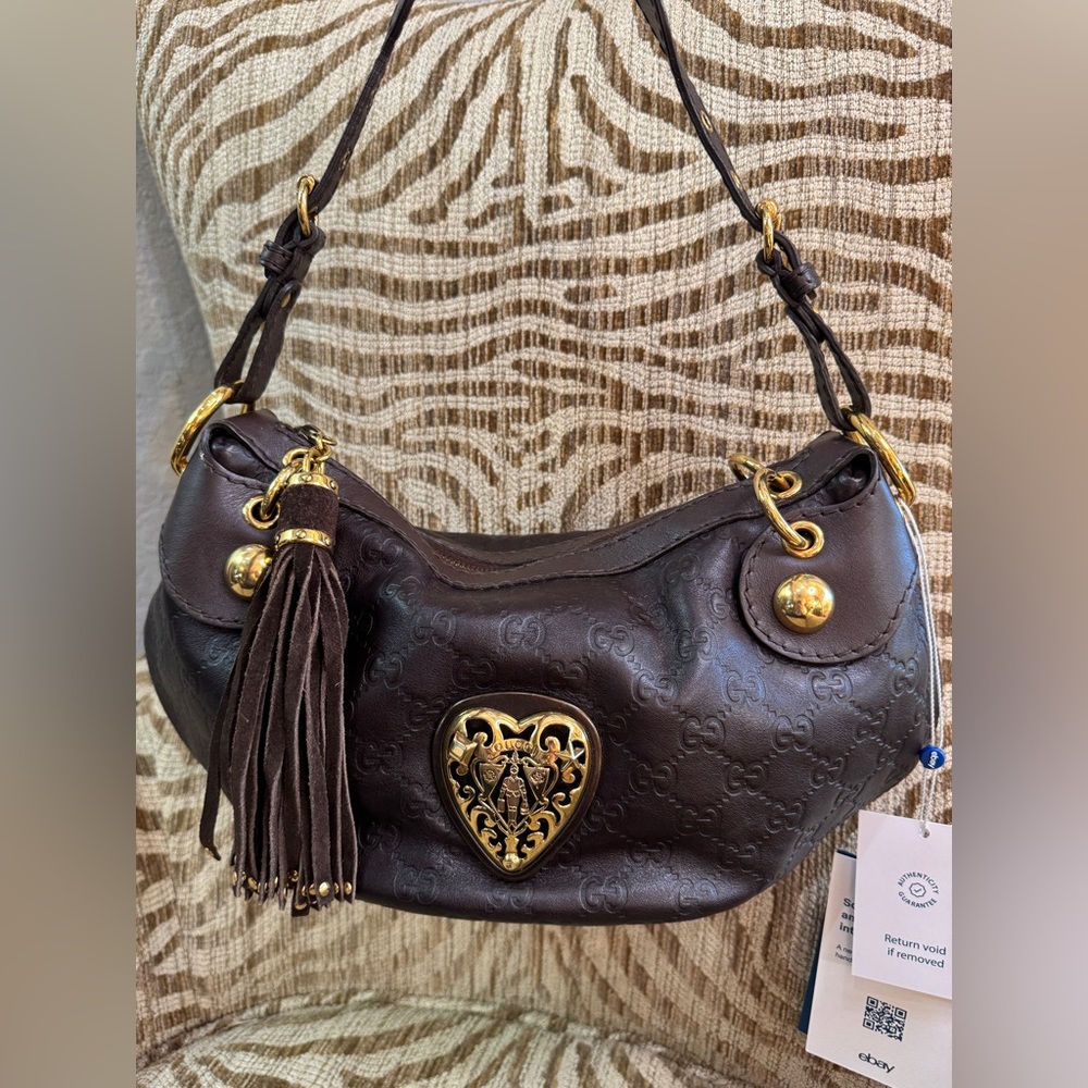 Gucci Babouska Heart Shoulder Bag — Brown Guccissima Leather - Picture 2 of 4